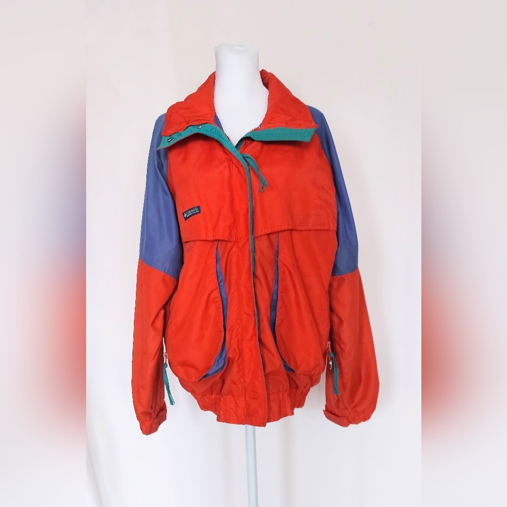 Columbia Sportswear Jacket Color Block Full Zip Windbreaker Womens Size Large